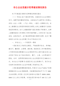 非公企业党建示范带建设情况报告