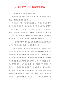 市党政班子2025年度述职报告