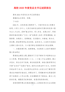 高校2025年度党总支书记述职报告