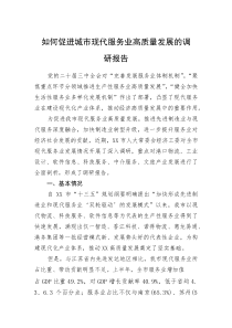 如何促进城市现代服务业高质量发展的调研报告