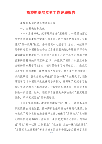 高校抓基层党建工作述职报告