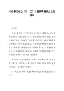 市委书记在县市区专题调研座谈会上的讲话