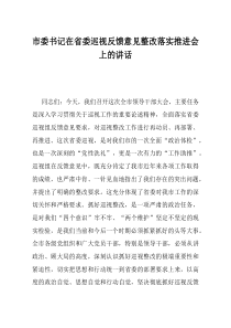市委书记在省委巡视反馈意见整改落实推进会上的讲话