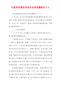 行政审批服务局局长述责述廉报告个人