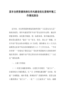 某市自然资源局深化作风建设优化营商环境工作情况报告