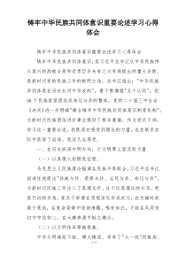 铸牢中华民族共同体意识重要论述学习心得体会