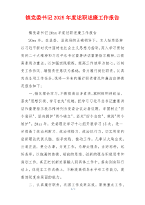 镇党委书记2025年度述职述廉工作报告