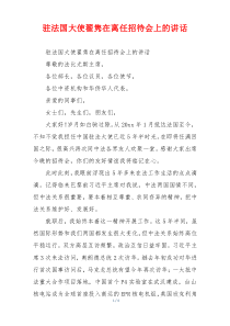 驻法国大使翟隽在离任招待会上的讲话