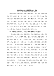镇域经济发展情况汇报