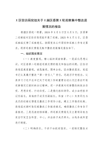 X区信访局党组关于X届区委第X轮巡察集中整改进展情况的报告