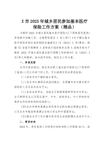 X市2025年城乡居民参加基本医疗保险工作方案（精品）