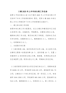 X镇2025年上半年林长制工作总结