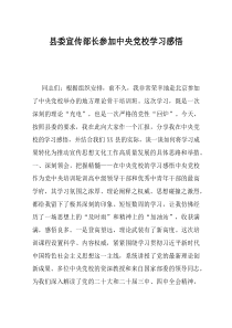 县委宣传部长参加中央党校学习感悟