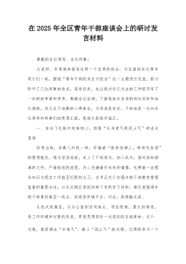 在2025年全区青年干部座谈会上的研讨发言材料