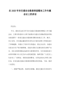 在2025年市交通安全隐患排查整治工作专题会议上的讲话