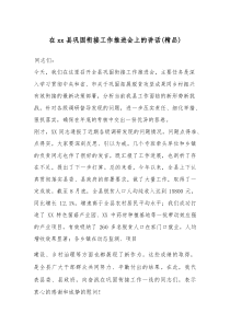在XX县巩固衔接工作推进会上的讲话（精编）