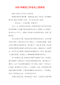 2025年政法工作会议上的讲话