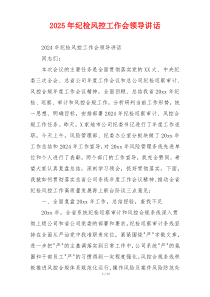 2025年纪检风控工作会领导讲话