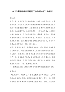 在XX镇高标准农田建设工作推进会议上的讲话