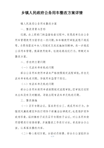 乡镇人民政府公务用车整改方案详情