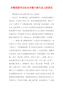 乡镇党委书记在全乡镇干部大会上的讲话