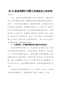 在县促消费扩内需工作座谈会上的讲话
