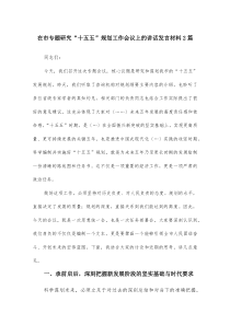 在市专题研究“十五五”规划工作会议上的讲话发言材料2篇