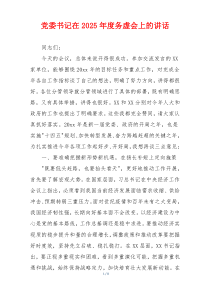 党委书记在2025年度务虚会上的讲话