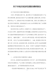 关于市低空经济发展的调研报告