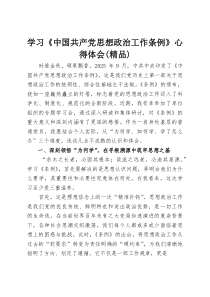 学习《中国共产党思想政治工作条例》心得体会（精品）