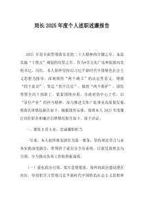 局长2025年度个人述职述廉报告