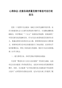心得体会在服务高质量发展中彰显司法行政担当