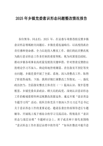 2025年乡镇党委意识形态问题整改情况报告