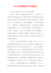 2025年县委经济工作会讲话