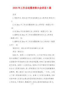 2025年工作总结暨表彰大会讲话5篇