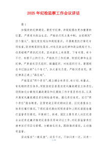 2025年纪检监察工作会议讲话