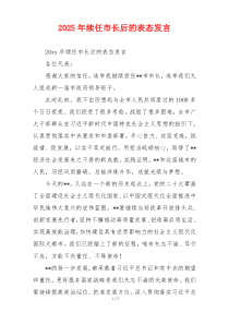 2025年续任市长后的表态发言