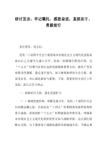 研讨发言牢记嘱托感恩奋进真抓实干勇毅前行