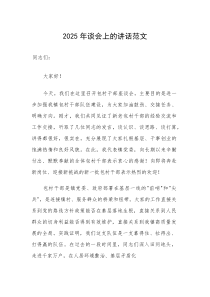 2025年谈会上的讲话范文