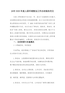 乡村2025年度人居环境整治工作总结报告范文