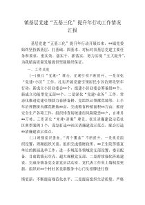 镇基层党建“五基三化”提升年行动工作情况汇报