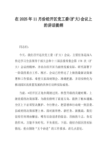 在2025年11月份经开区党工委扩大会议上的讲话提纲