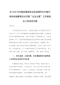 在2025年巩固拓展脱贫攻坚成果同乡村振兴有效衔接暨常态化开展“五访五看”工作推进会上的讲话文稿