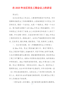 在2025年全区民生工程会议上的讲话