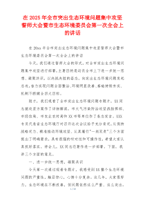 在2025年全市突出生态环境问题集中攻坚誓师大会暨市生态环境委员会第一次全会上的讲话
