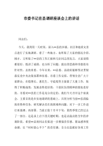 市委书记在县调研座谈会上的讲话