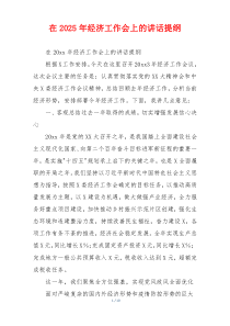 在2025年经济工作会上的讲话提纲