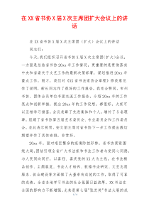 在XX省书协X届X次主席团扩大会议上的讲话