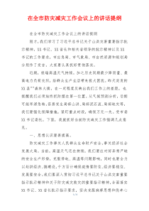 在全市防灾减灾工作会议上的讲话提纲