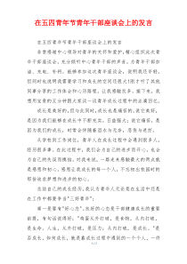 在五四青年节青年干部座谈会上的发言